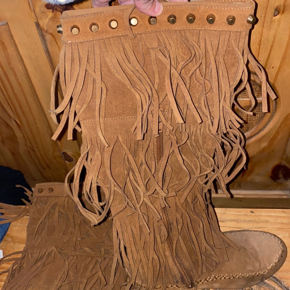 Size 8 BOHO fringe boots